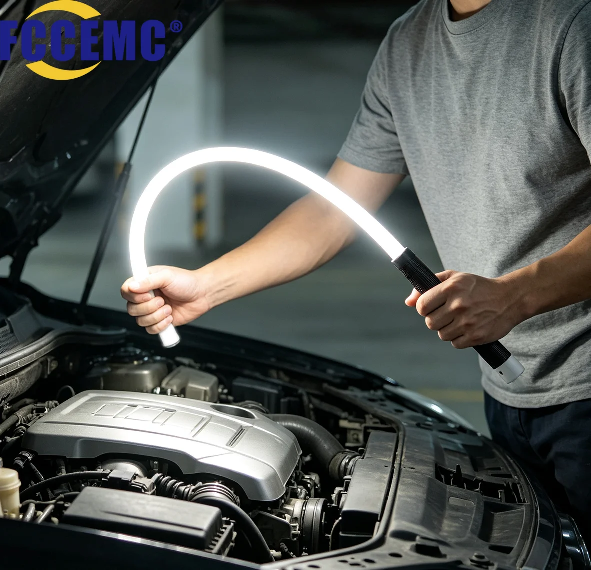 Flexible LED Flashlight Stick Rechargeable High Power Bendable Car Repair Engine Inspection Maintenance Outdoor Work Light Tool