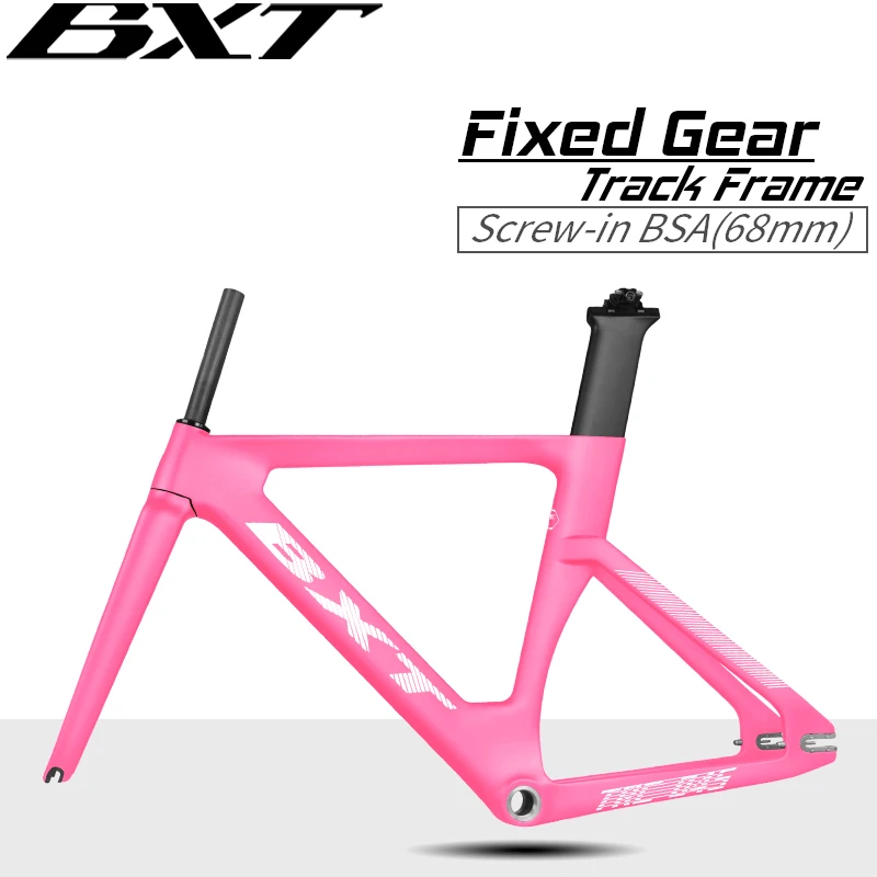 BXT 045 Carbon Track Frame Carbon Fiber Fixed Gear Bike Frame Stiff Frame Fork Road Track 700c Aero Bicycle Frameset Track Frame