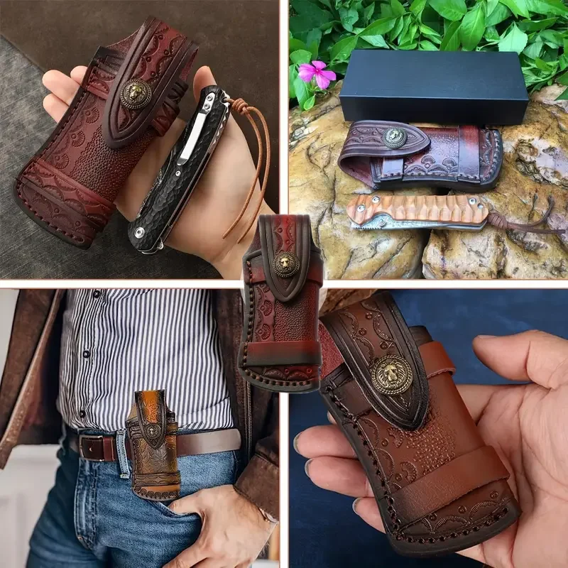 Top layer cowhide knife sheath, portable outdoor knife holster, an exquisite gift suitable for giving to your husband or father