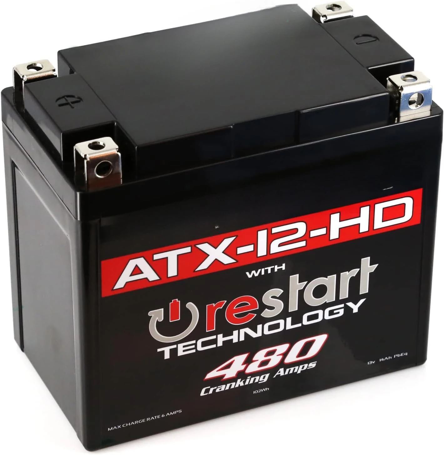 ATX12-HD. Heavy Duty Lithium Motorcycle and Powersport Battery with Built in Jump Starting, 8Ah, ATV, Quad, UTV, Sco