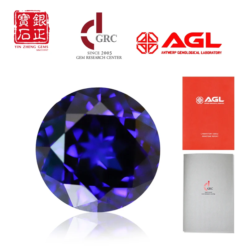 

YinZheng Royal Blue Sapphire Czochralski Round Lab Grown Sapphire Can Be Provide GRC Or AGL Certificate Cultivate Sapphire