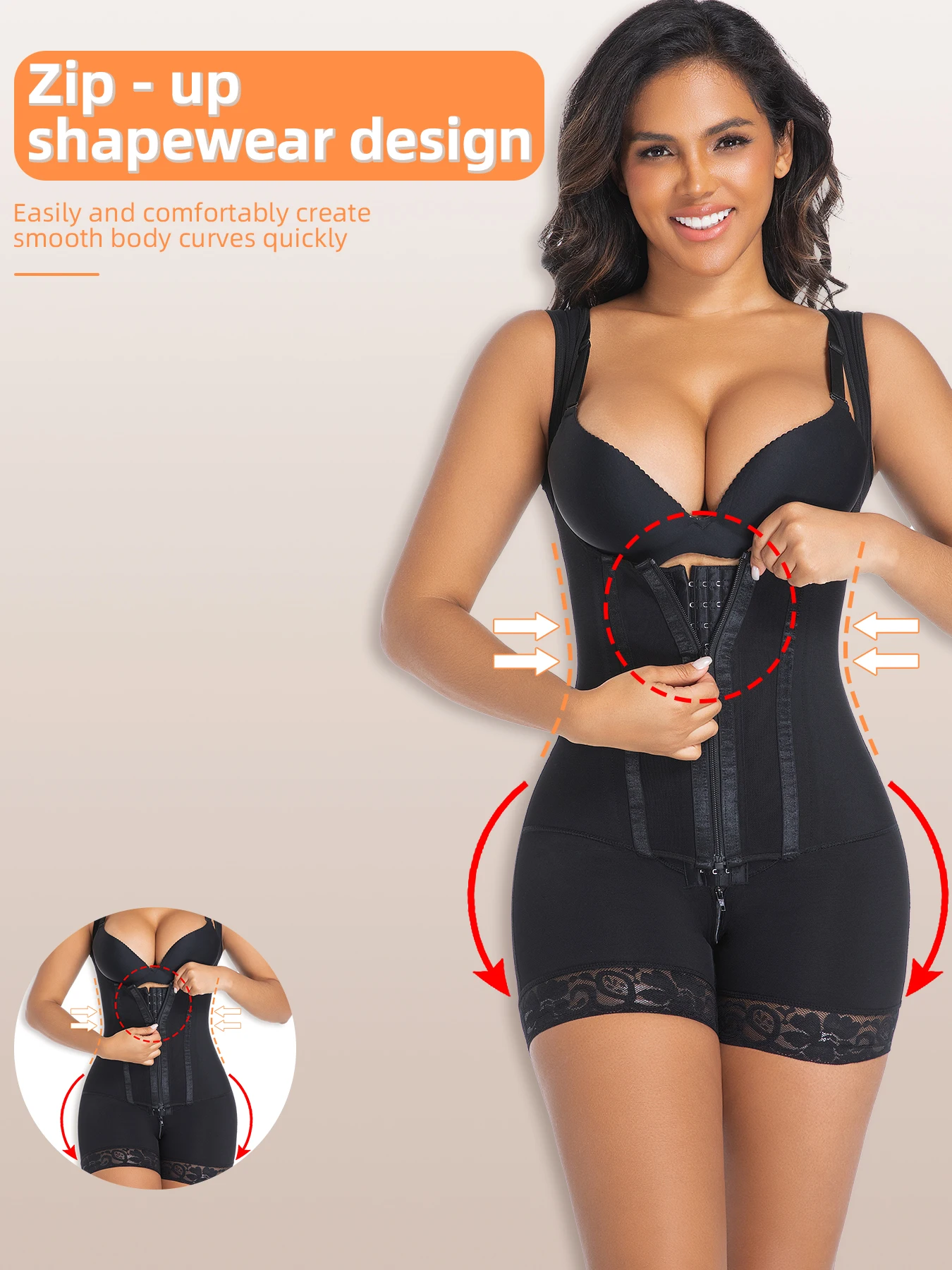 Large Size Women Thick Mesh Bodysuit with Steel Bones High Elasticity Stretchable Body Shaping Underwear for Feminine Silhouette view 4