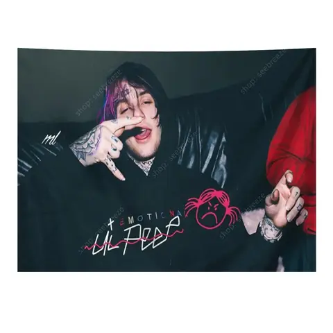Lil Peep 포스터 태피스트리 Emo 랩 벽 예술 침실 거실 장식 고딕 음악 영감을받은 디자인 팬 선물 미적
