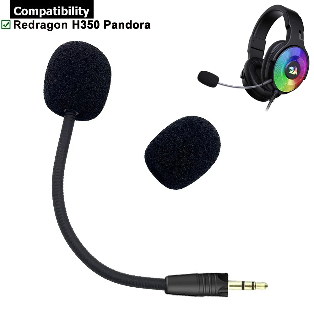 ميكروفون Aux بديل لـ Redragon H350 Pandora ، سماعات رأس سلكية RGB للألعاب ،