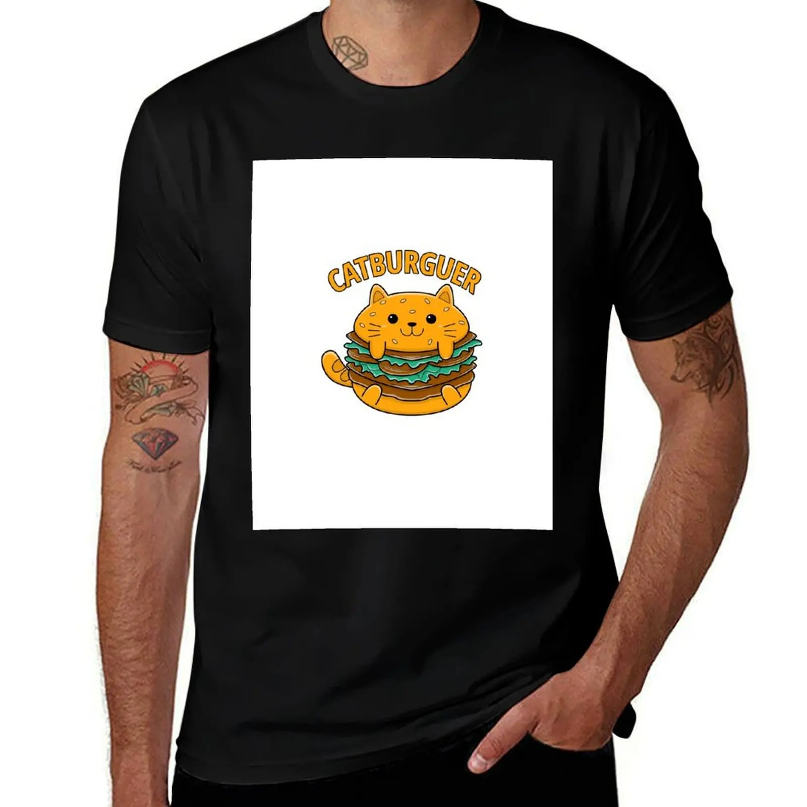 

Catburguer T-Shirt Fitness Training Breathable Tee