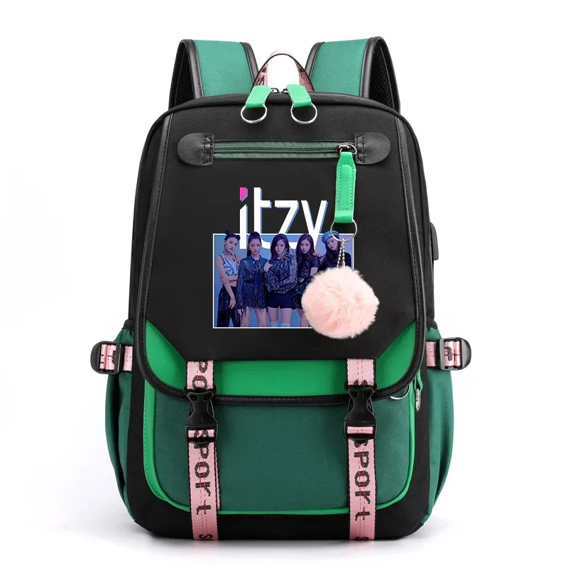 K-pop group pattern backpack new fashion HANYU Harajuku zipper backpack high quality USB backpacks street backpacks