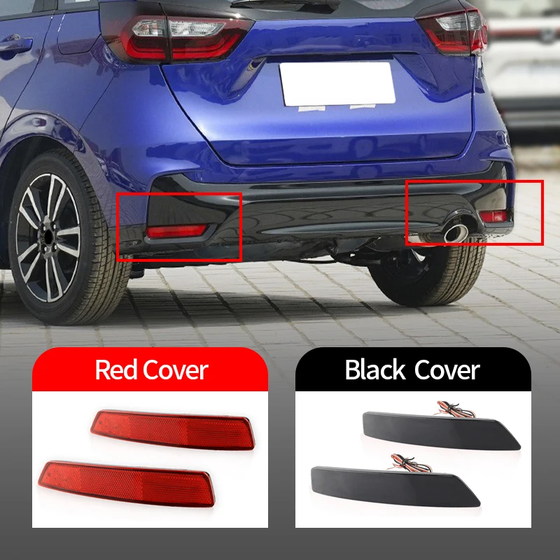 

2 шт. автомобильный светодиодный задний бампер для Honda New Fit 2020 дымчатый/красный стоп-сигнал с линзой 12 В задний противотуманный задний стоп-сигнал поворота