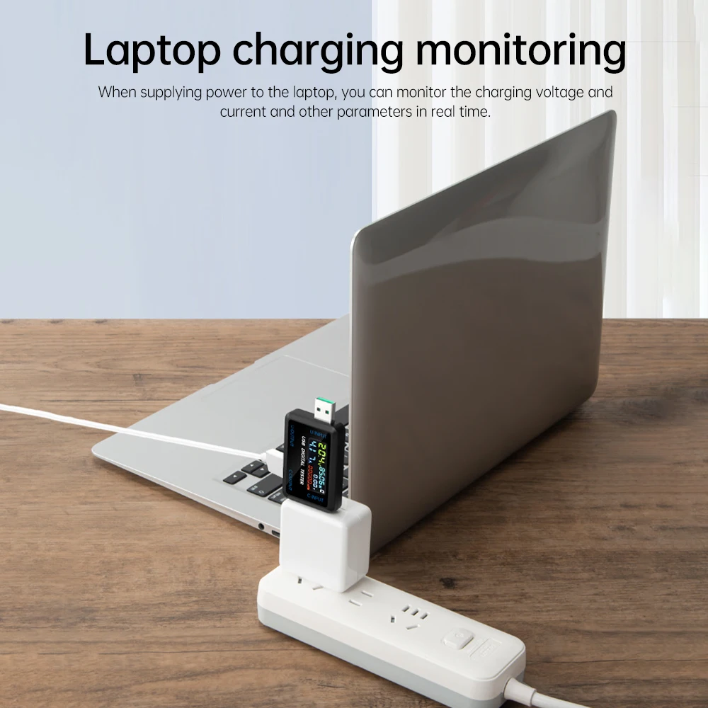 Multi-function USB Type-C Digital Tester DC4.5~36V Voltmeter Ammeter Power Capacity Resistance Temperature Meter IPS Display Fast Charging Protocol Detector Support Screen Off Function