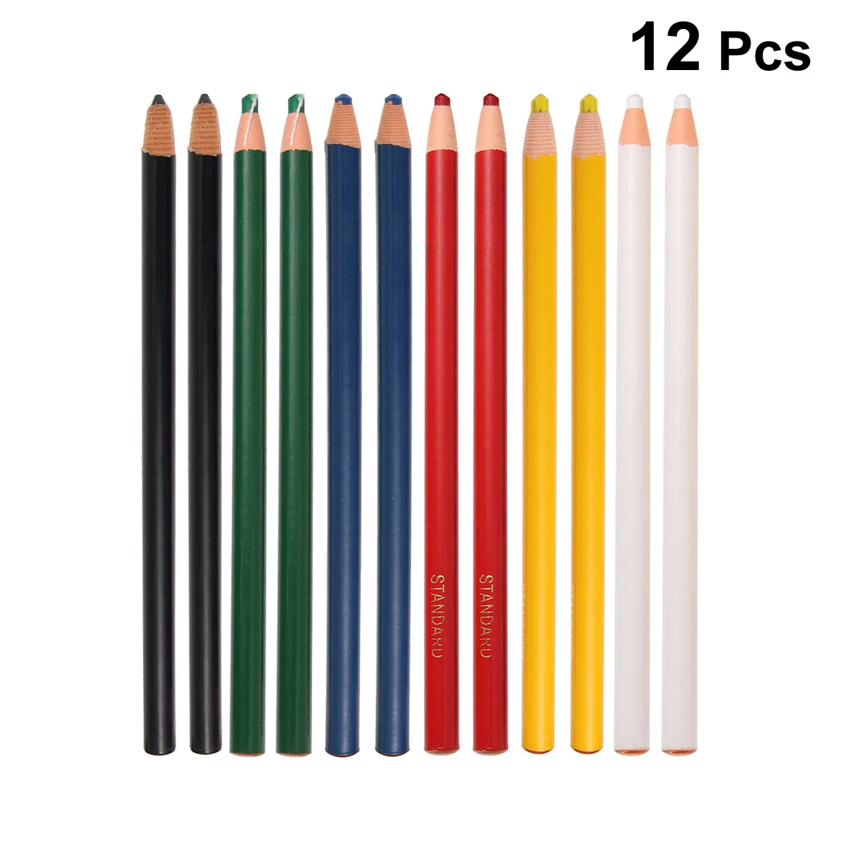 12pcs Peel-Off Multicolor Set For Ceramic Glass Wood Metal Cloth Assorted Colors Include White Black