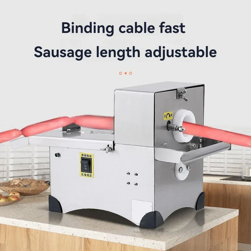 Food Grade Stainless Steel Manual/Electric Advanced Sausage Tying Machine Tabletop Sausage Knotting Strapping Machine 220V