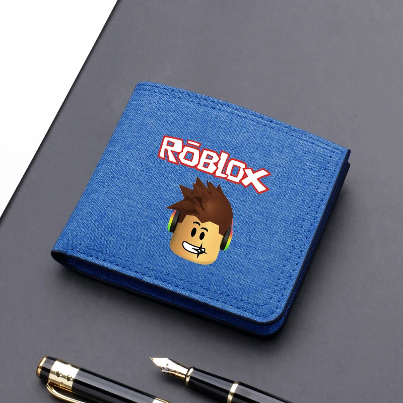 Roblox Wallet Coin Purse Cartoon Game Anime Figure Print Children Wallet Card Holder Coin Storage Short Paragraph Bag Kid Gift