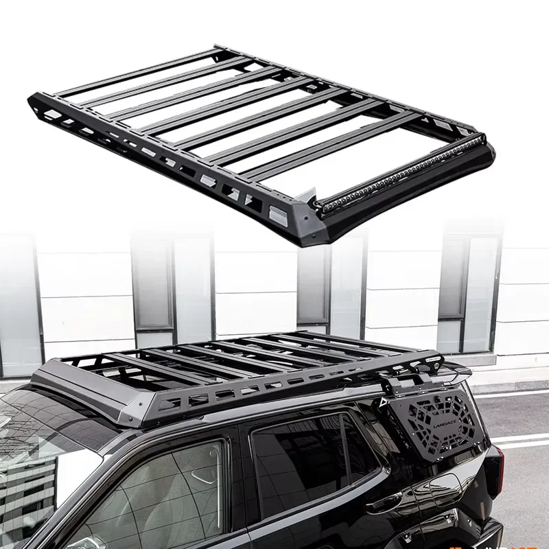 Black Adjustable SUV Roof Rack Heavy Car Cargo Carrier Off Road 4x4 Roof Luggage Bar