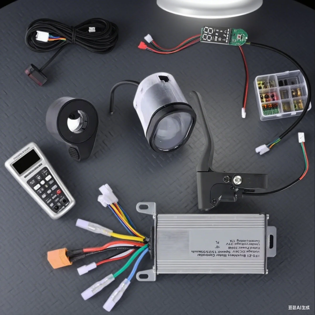 

For 10inch Electric Scooters 36V 500W 17A Controller Suit Aluminum Dashboard Accelerator Brake Energy Recovery