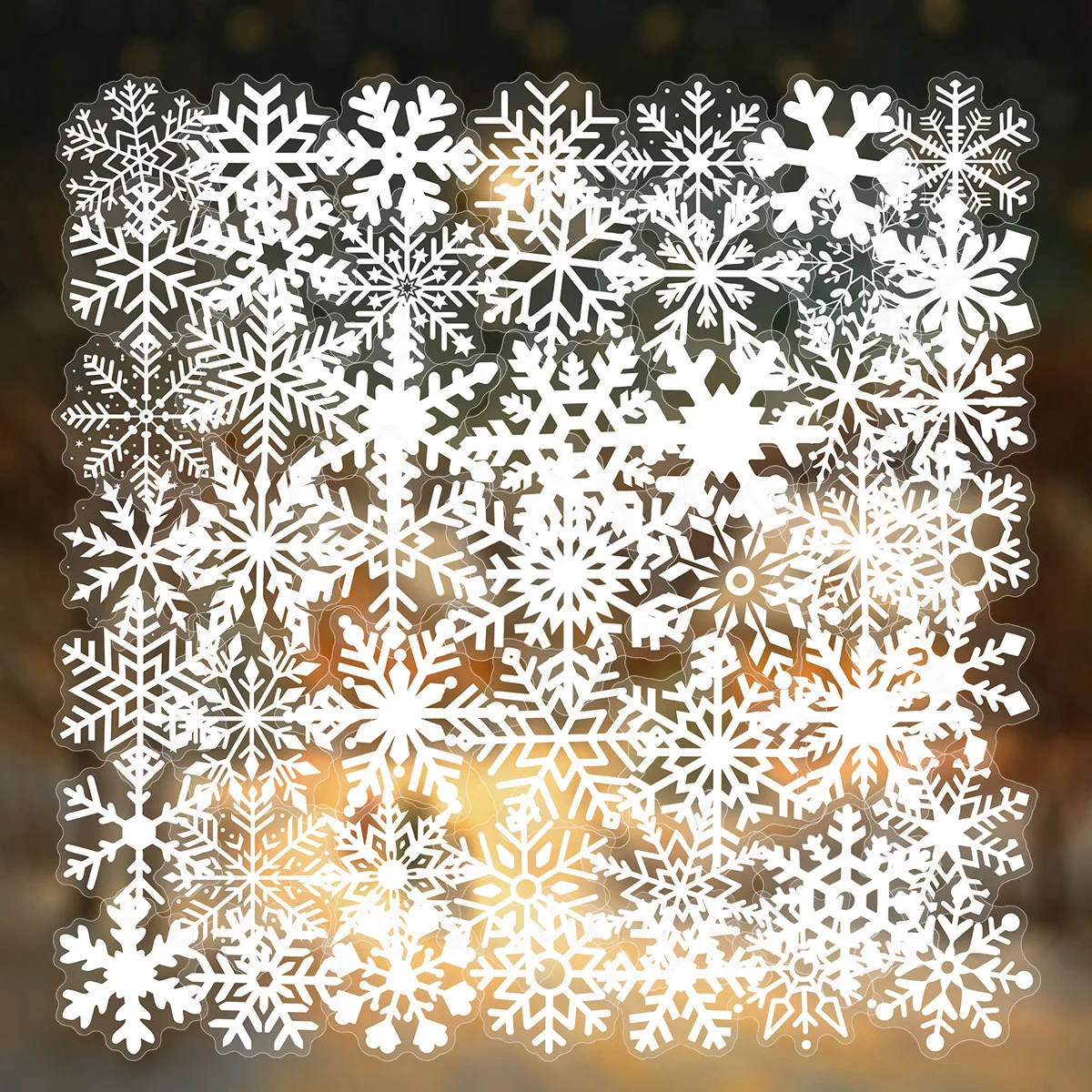 

50PCS Transparent Snowflake Sticker Can be DIY Decorated Mobile Phone Case Water Cup Laptop iPad Waterproof Stickers Kids Toy