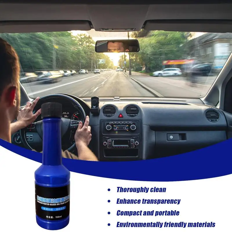 Windshield Oil Film Remover Fast Acting Car Window Oil Film Cleaner Auto Glass Cleaner Long-Lasting Windshield Glass Cleaner Car