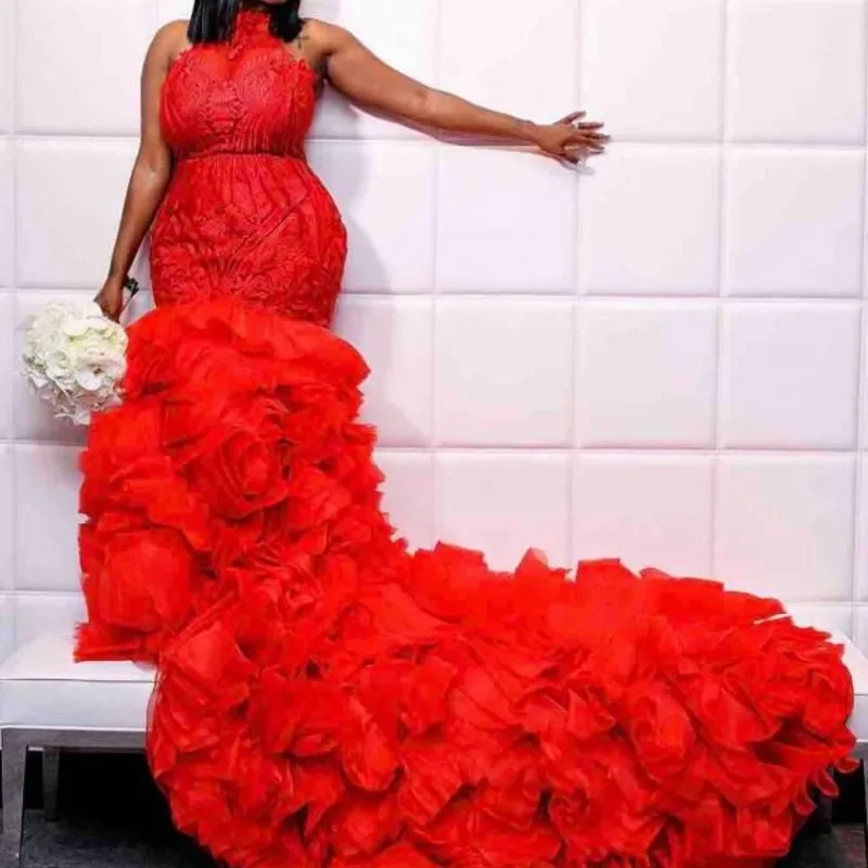 

Вечерние платья 2026 года: кружевное, с эффектом рюшей, со шлейфом, больших размеров, без рукавов, для торжественных мероприятий, на заказ, потрясающие красные выпускные платья