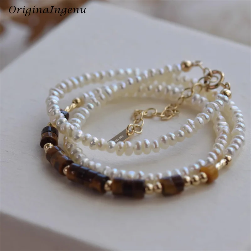 Tarnish Resistant 14K Gold Filled Natural Pearl Necklace Handmade Organic Crystal Pendants High Quality Jewelry for Women