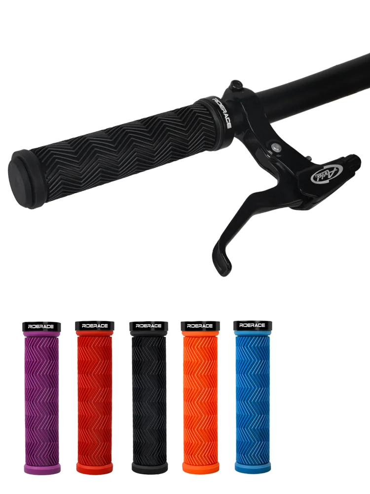 AliExpress riderace Bicycle Handlebar Grips Rubber Anti-Skid Shock-Absorbing Mountain Bike Handlebar Cover Ergonomic Comfortable Soft Cycling Parts