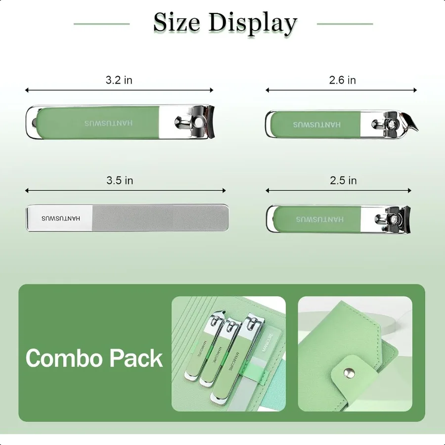 ชุดตัดเล็บสแตนเลสสำหรับเล็บหนา 4 ชิ้น ชุดทำเล็บมือและเล็บเท้าแบบหนา พร้อมที่ตัดเล็บเท้าแบบมุมเฉียง ตะไบเล็บ และที่รัดเล็บหนัง