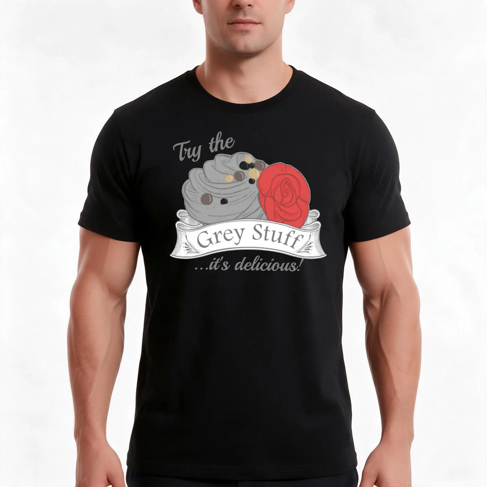 Try the Grey Stuff T-Shirt, Summer Casual Cotton Tee, Oversized Streetwear Tops, Vintage Graphic Print, Loose Fit Short Sleeve