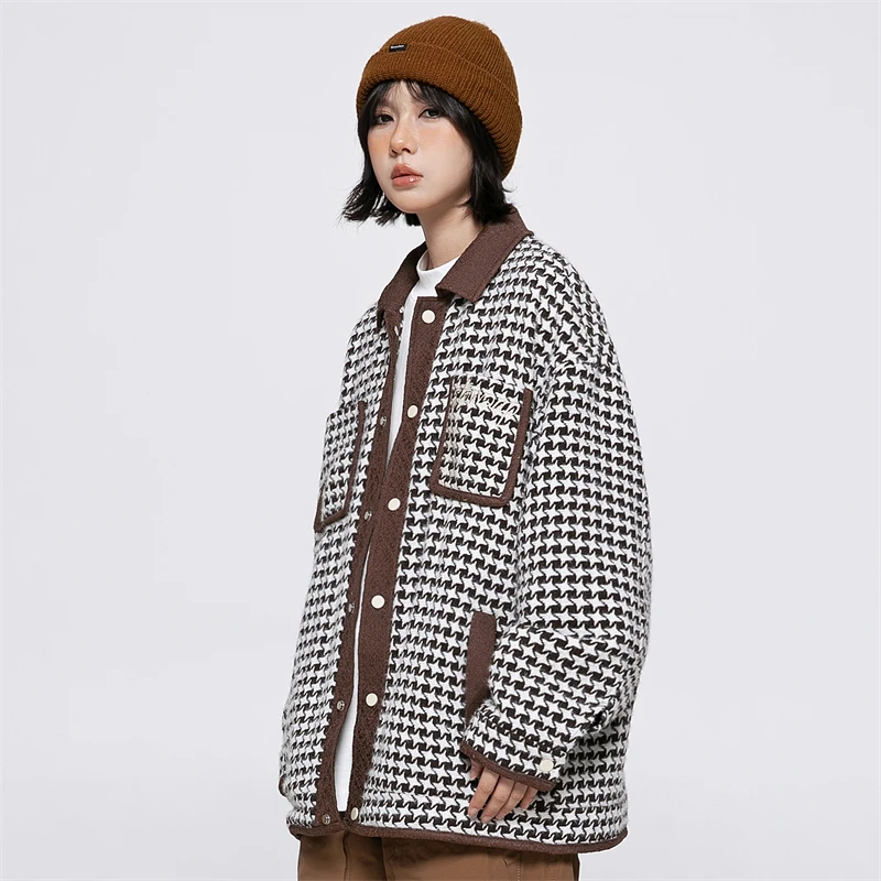 Harajuku Fashion Women\'s Plaid Jackets for Women Clothing 2023 New in External Arrivals 90s Clothes Vintage Aviator Jacket Woman