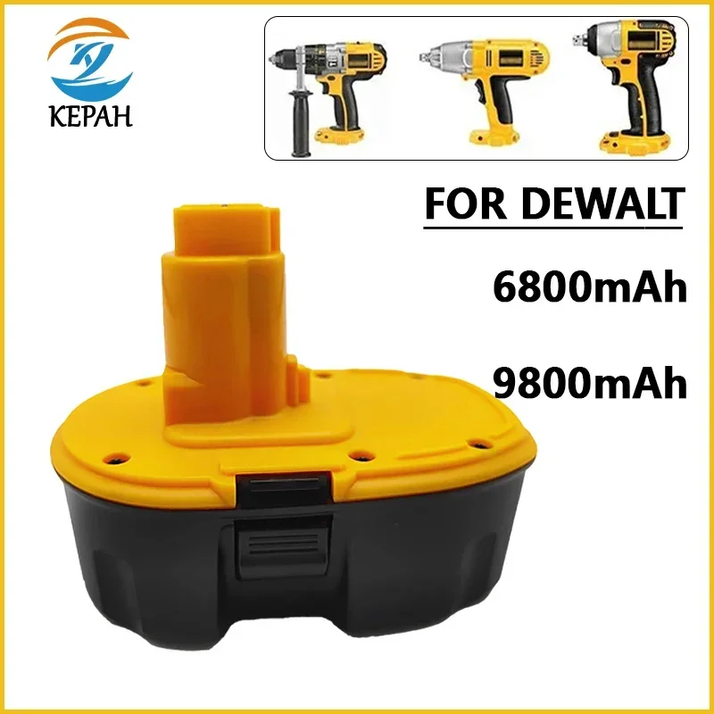 

18V NiMH Power Tool Battery 6.8/9.8Ah for 18V DeWalt Battery Replacement DC9096 DE9039 DE9095 DW9098 DE9503 DW9096 Power tool