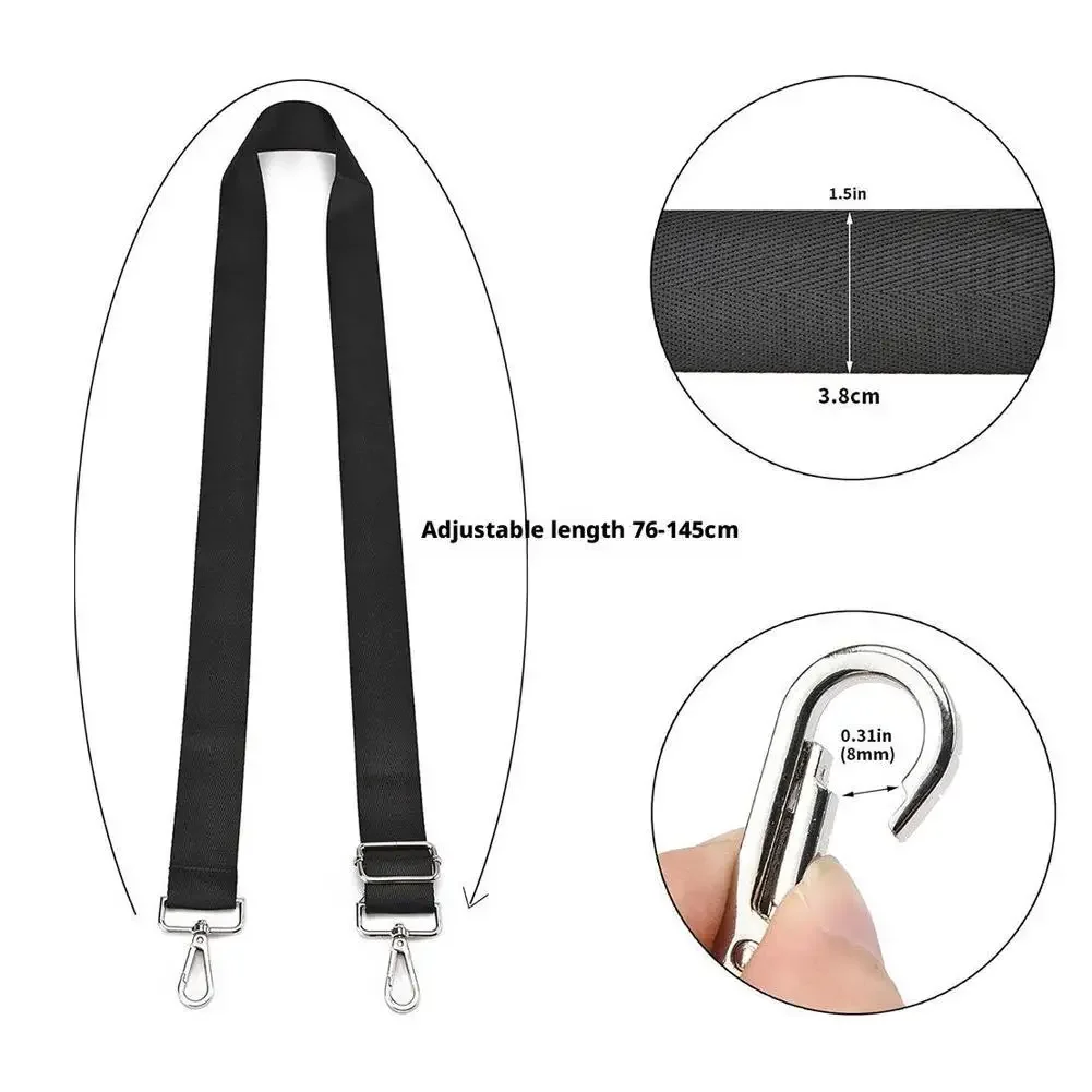패션 블랙 나일론 숄더백 스트랩 조절 가능 교체 가능 탈부착 벨트 여성 남성 메신저백 핸들 핸드백 벨트