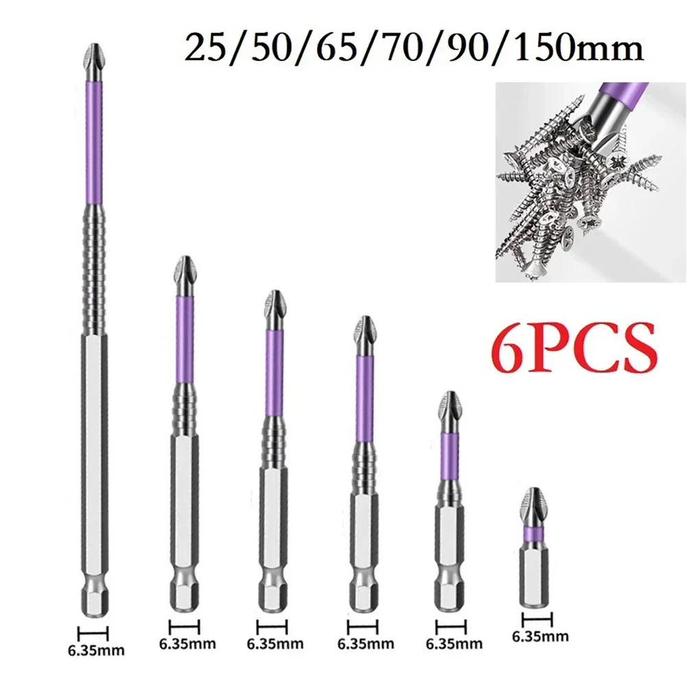 PH2 Magnetic Batch Head Magnetic Cross Screwdriver Enhanced Torque Absorption High Bit Hardness For Steel Plates