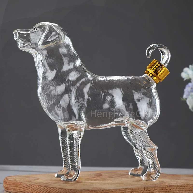 500ML Alcohol Bottle for Tequila Chinese Zodiac Dog shaped animal whiskey decanter  Unique Liquor Bar and Party Decorations