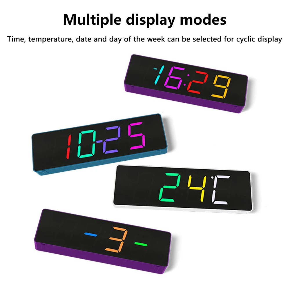 DIY Dazzle RGB Buntes Digitaluhr-Set, Einstellbare Helligkeit, Lötübungs-Set, Lose Teile, Heimdekoration – Detail 10