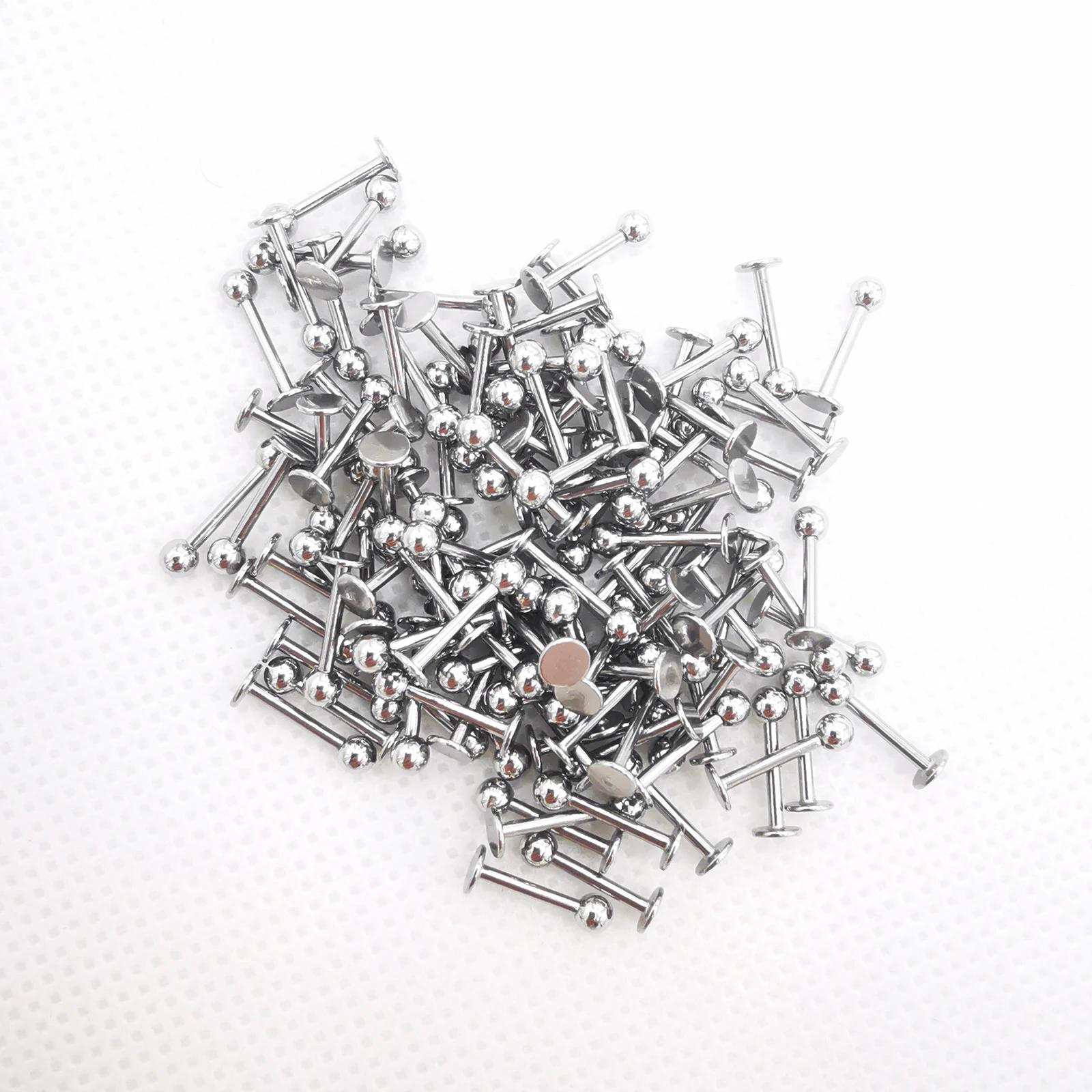 100pcs/lot Straight Curved Cirvular Captive Bead Ring Labret Barbell Nose Eyebrow Lip Ear Studs Stainless Steel Body Jewelry