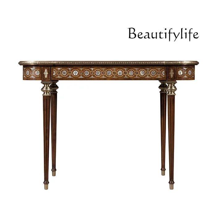 

Nordic medieval style solid wood desk villa classical home high-end furniture writing desk computer table