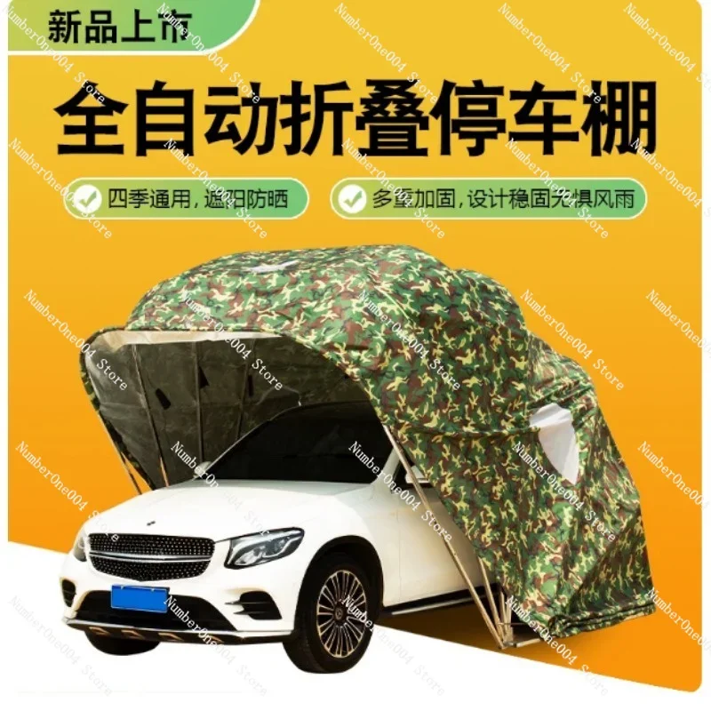 

Automatic Foldable Car Sunshade Shelter Mobile Outdoor Parking Tent Home Winter Thermal Garage Cover