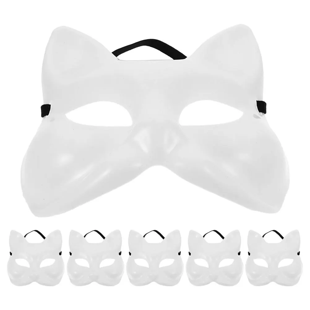 

6Pcs Unpainted Fox Masks DIY Masquerade Party Masks Costume Cosplay Mask for Women Festival Carnival Creative Decorative Mask