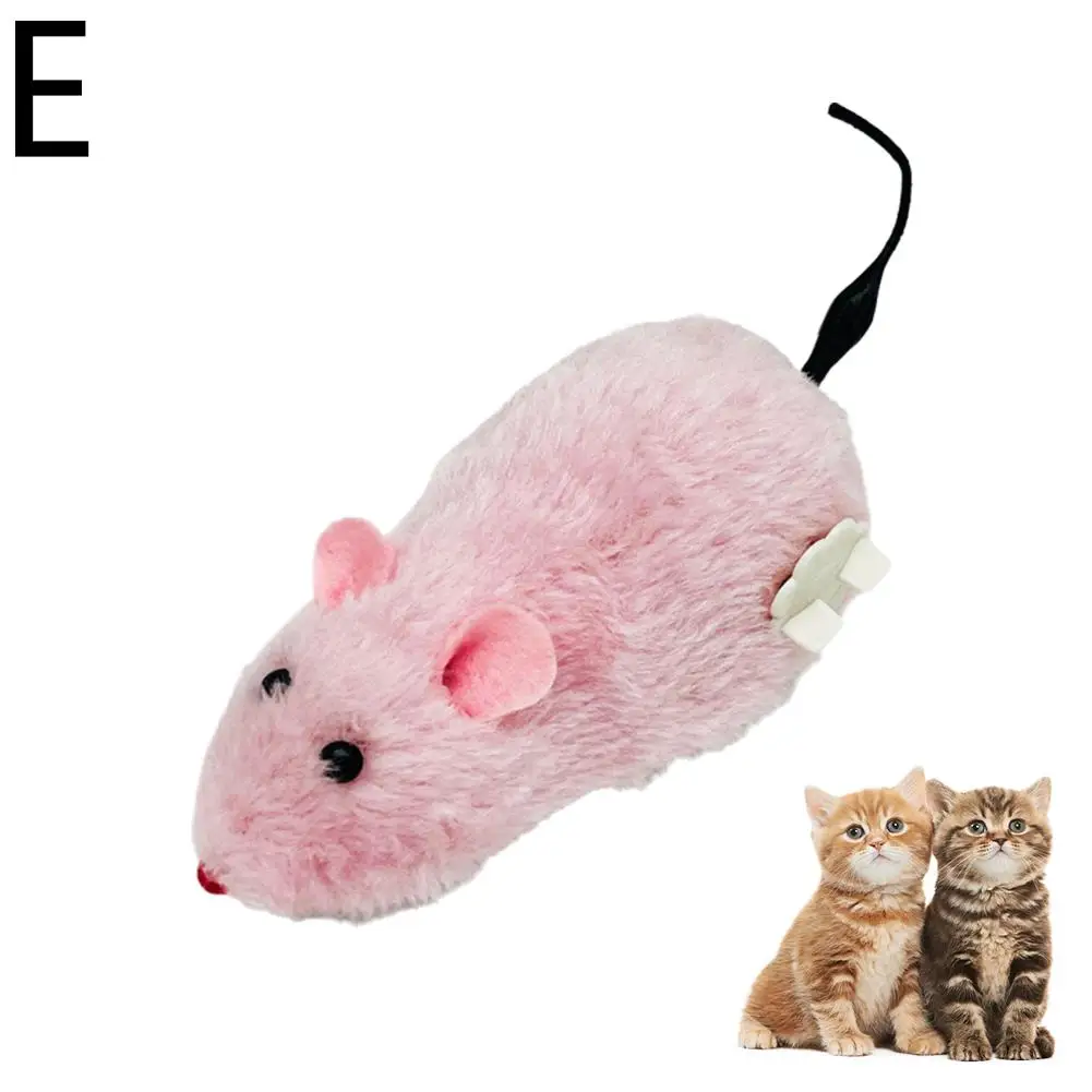 Cute Wind-Up Rat Toys Realistic Plush Rat Toys Novelty Running Racing Mouse Clockwork Toys Interactive Toys For Pets Suppli C6V9