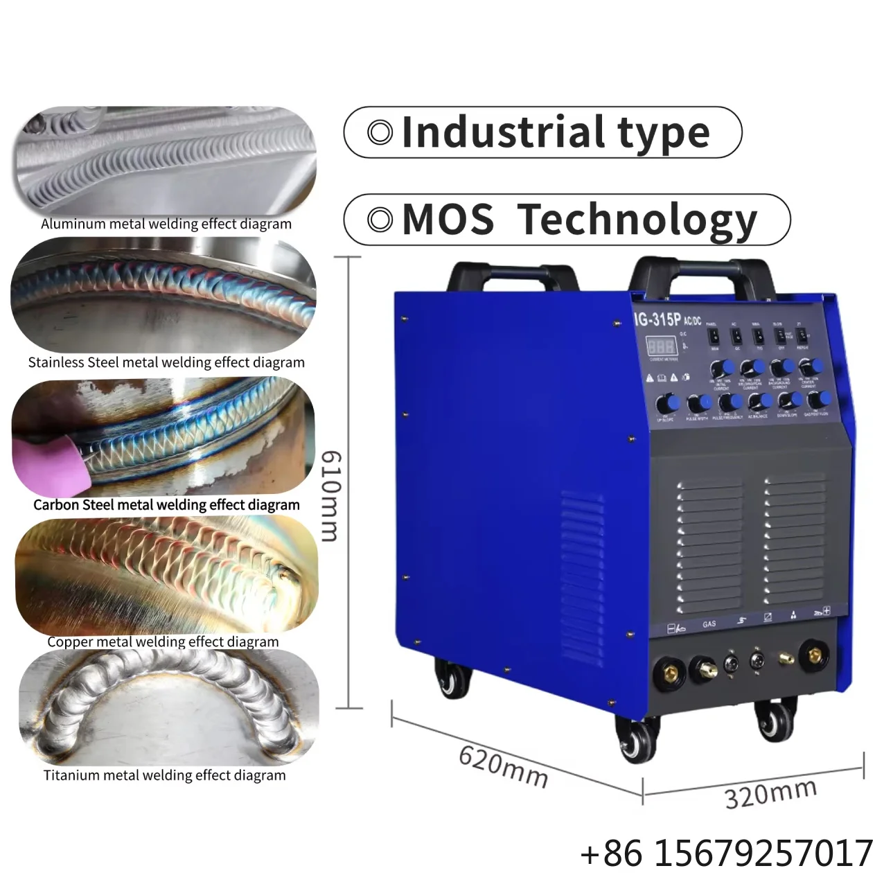 Multifunction TIG AC/DC Argon Arc Welding Machine Industrialtype 290A TIG-315P MOS Technology Welding Machine