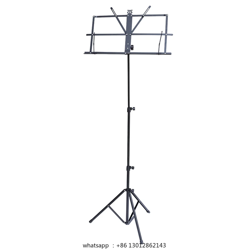 

Folding lifting music stand including storage bag