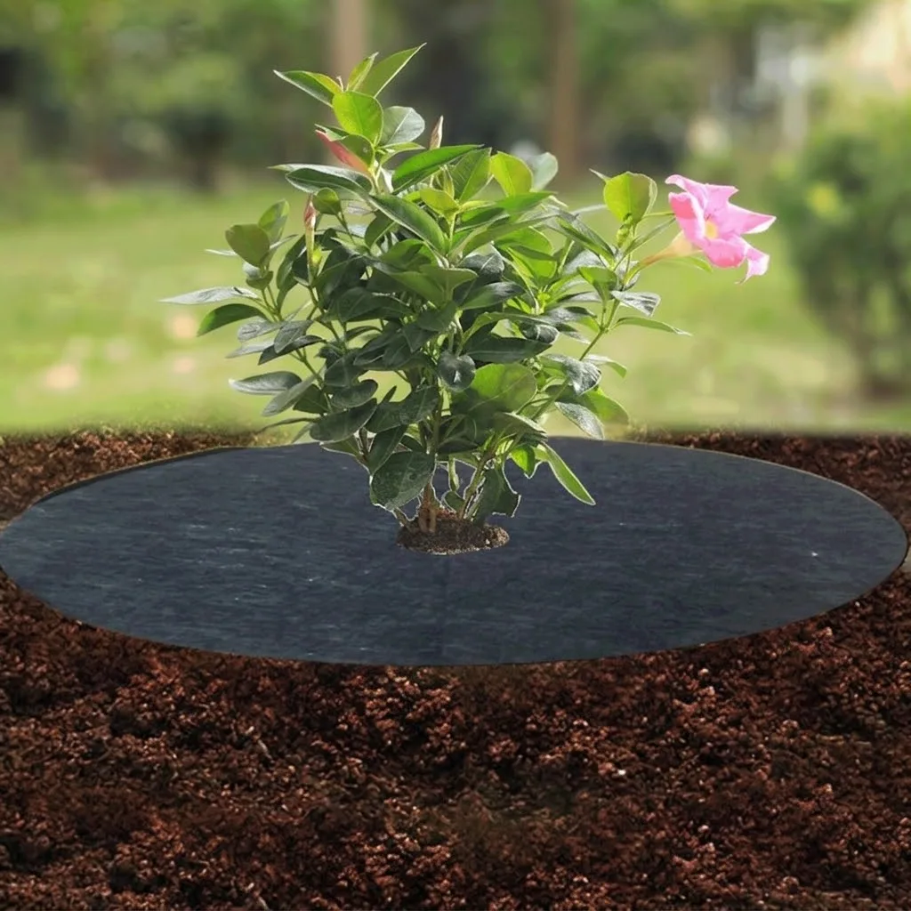 Non-Woven Tree Mulch Ring Weed Control Mat Heavy Duty Garden Fabric Anti-Grass Root Protector Barrier 15-82cm