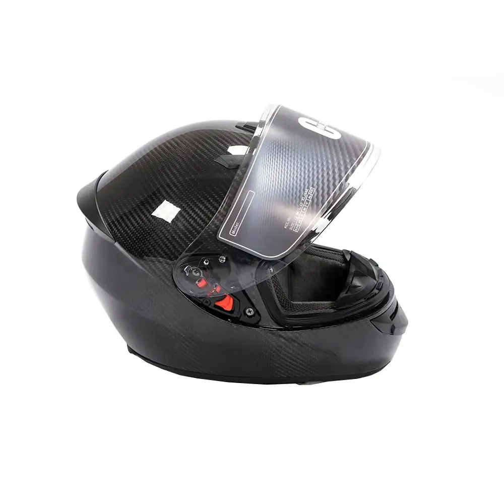 Factory Cool Black Light Carbon Fiber Full Face Motorcycle Helmets