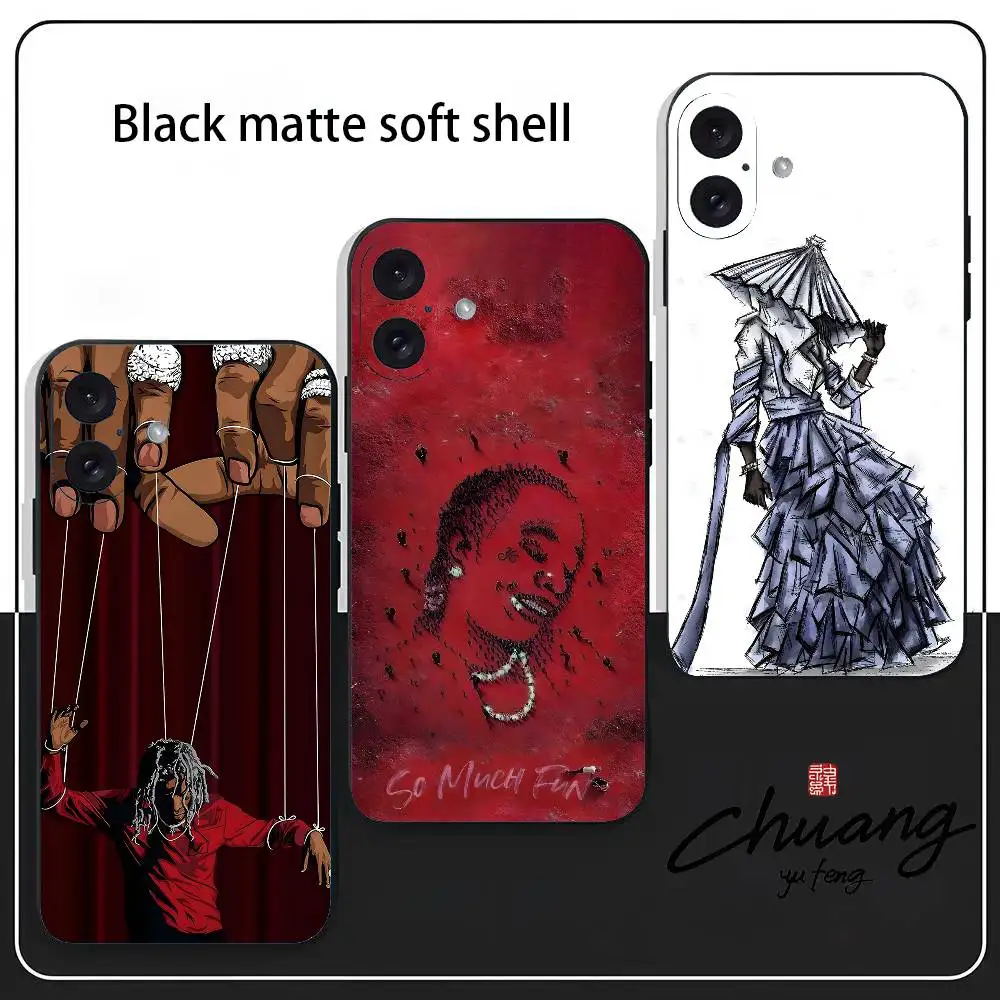 

Pop Rap Music Album Cover Y-Young Thug Phone Case Stylish black matte TPU case for 11-16. Anti-slip and wear-resistant