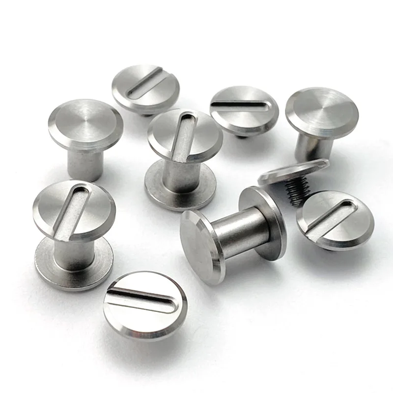 12 Sets/lot CNC 416 Stainless Steel Made Knife Handle Pairs Lock Screw M4 Thread Rivet Spindle Nail Fastener Bolt DIY Make Part