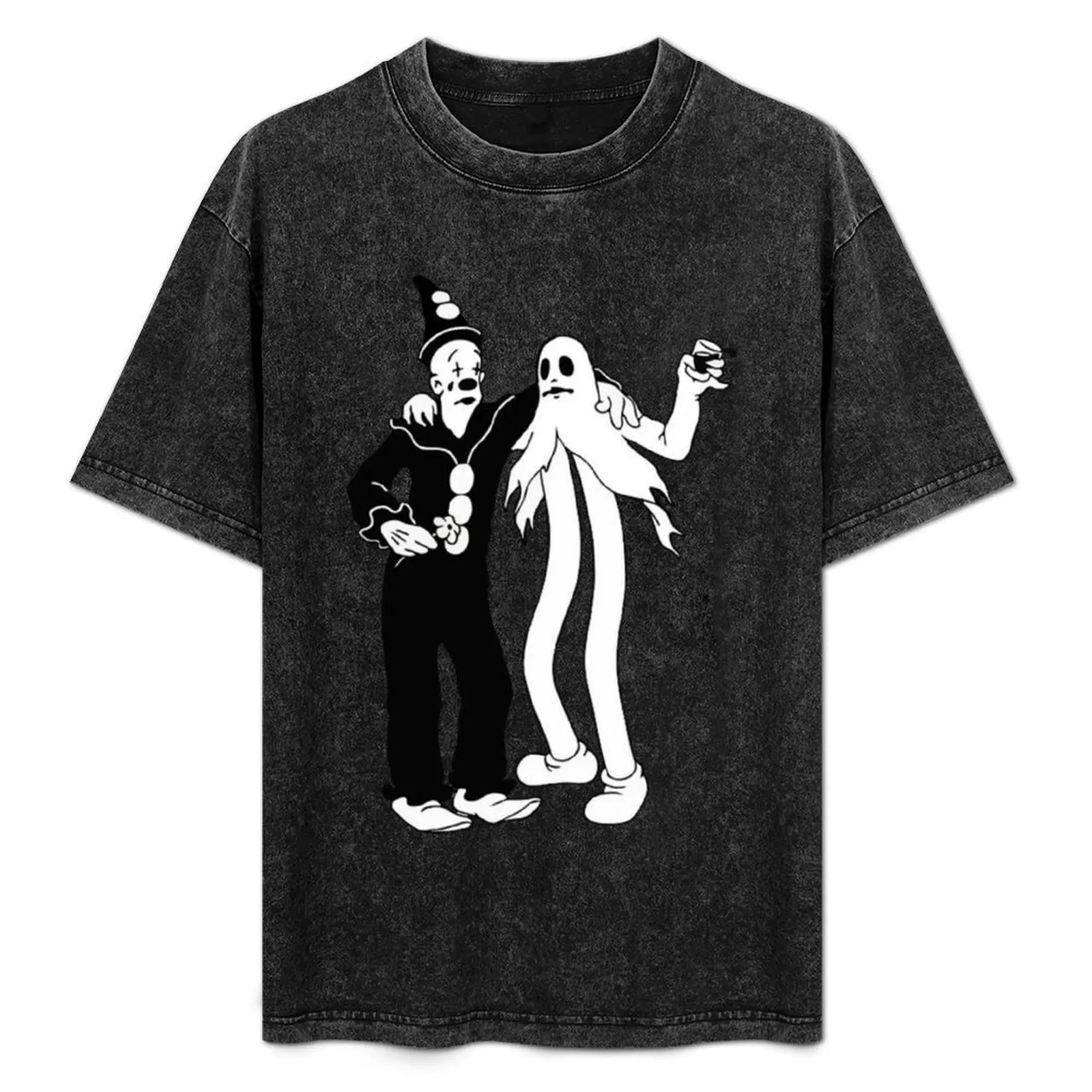 

Koko the Clown and Ghost T-Shirt Art Pattern Printed Casual Top
