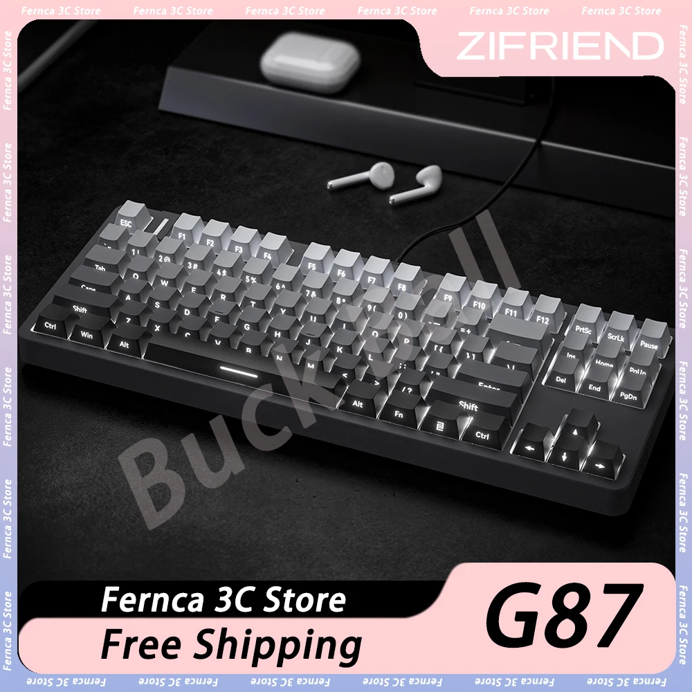 

Zifriend G87 Mechanical Keyboard Wired RGB Backlit Hot Swap Gaming Keyboard Gasket PBT Keycaps Office Pc Gamer Accessories Gift