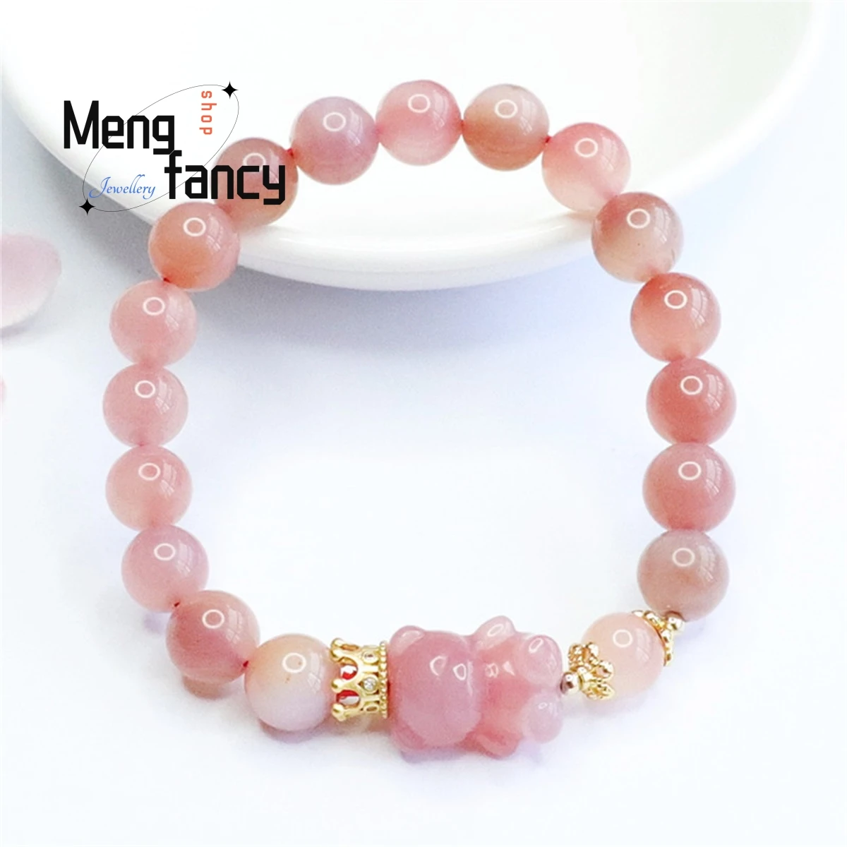 Natural Yanyuan Agate Little Bear Beads Bracelet Simple Generous Charm Exquisite Fashion Retro Men Women Fine Jewelr Couple Gift