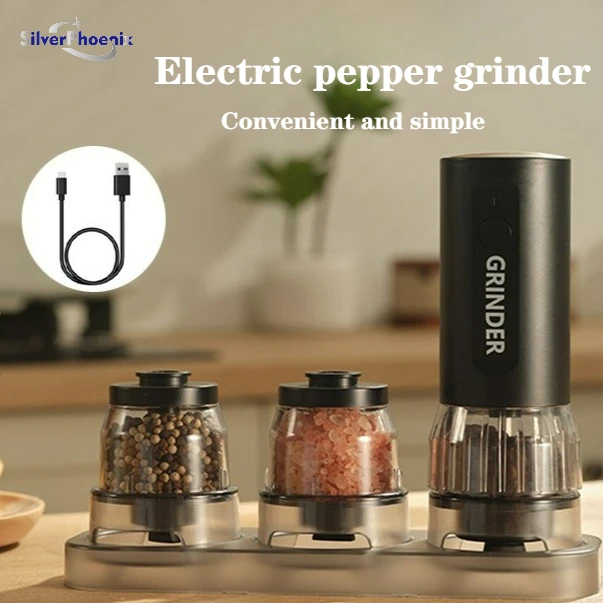 Molinillo de pimienta eléctrico multifuncional, molinillo de especias múltiple para el hogar, molinillo de pimienta negra, sal marina, sésamo