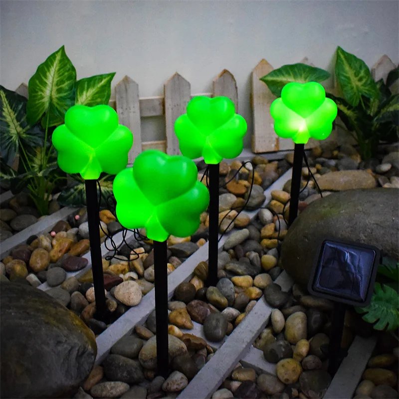 2024 Christmas Solar Stake Lights Waterproof Battery Leaf Graden Lawn Lights Pathway Christmas Decorations LED Lights 578