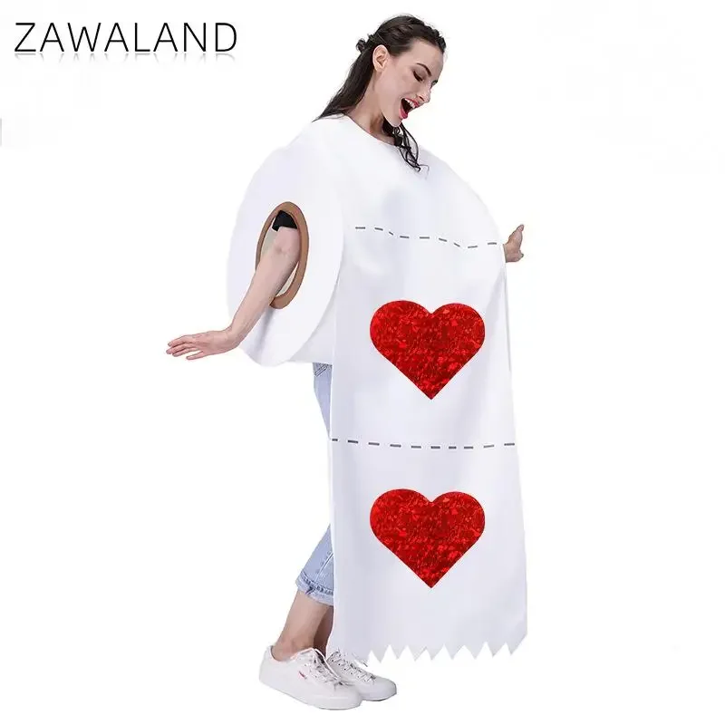 Zawaland 스푸프 변기 페이퍼 코스튬, 바이든 트럼프 롤 페이퍼, 커플 의류, 재미있는 파티 의류, 하트, 여성, 남자 프린트 복장, 50cm