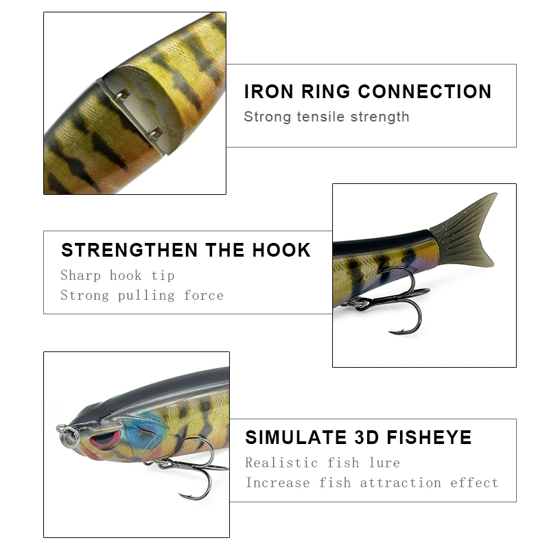 65.5g/19g Two Sizes of Bionic Multi-Section Lure Plastic Hard Baits for Submerged Sea Fishing, Suitable for All Sizes of Fish image 5