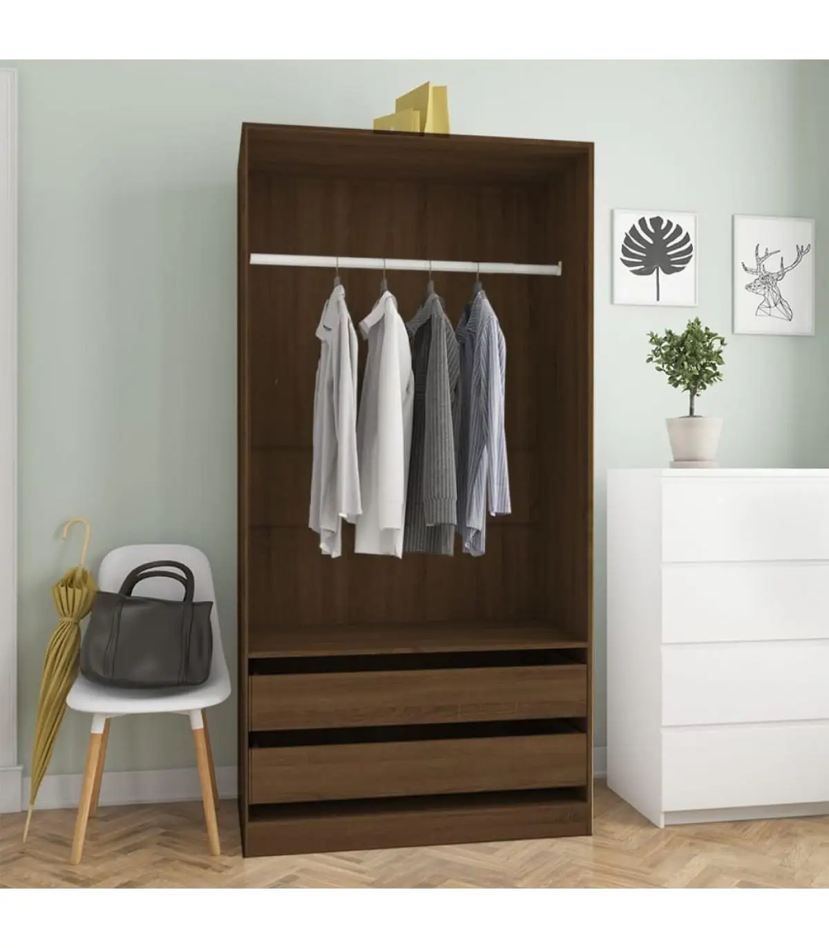 Wardrobes wardrobe plywood brown oak 100x50x200 cm