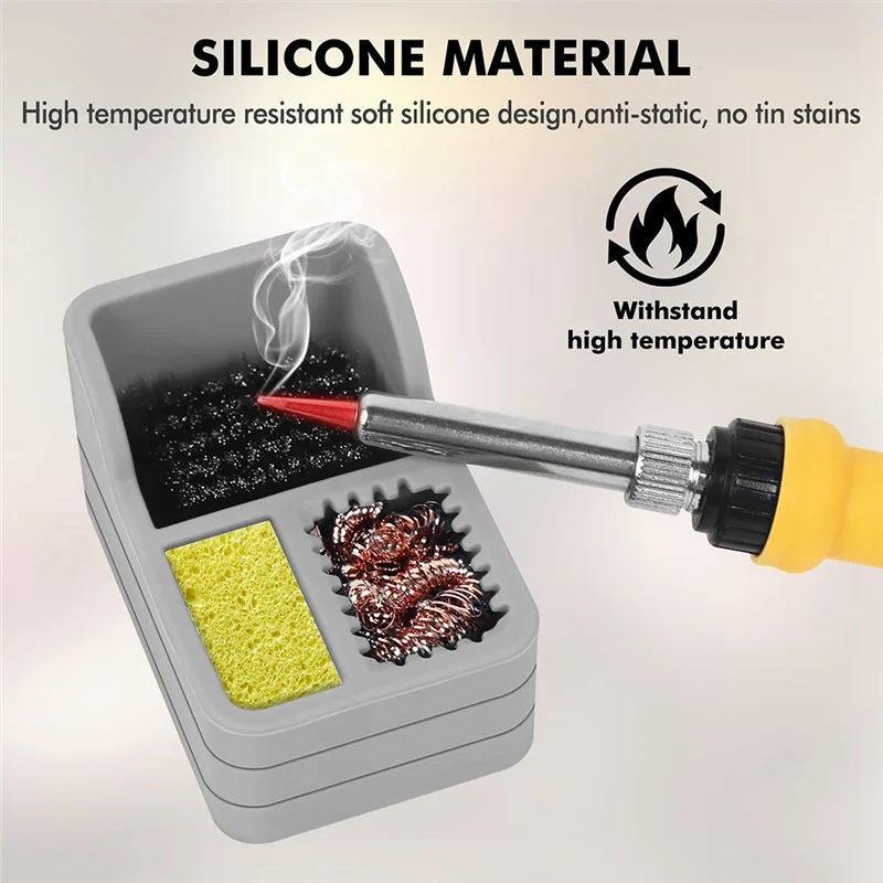 A43T Copper Wire Ball Soldering Iron Tip Cleaner Steel Wire Brush Tip Cleaning Sponge Desoldering Mesh BOX